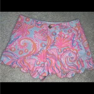Lilly Pulitzer High Waist Shorts - Pink and Orange Swirl